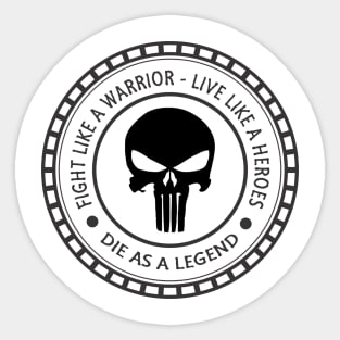 Warrior, Heroes, Legend - Light Shirt Sticker